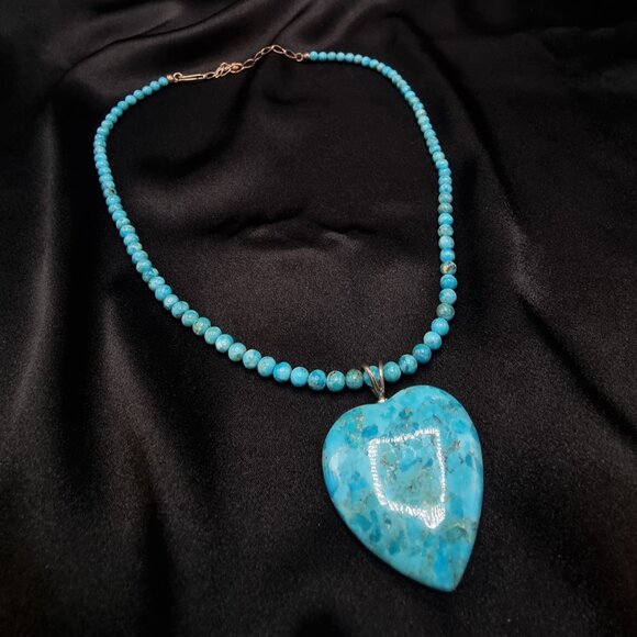 Jay King Jewelry - Jay King Mine Finds 925 Sterling Silver Turquoise Necklace With Heart-Shaped